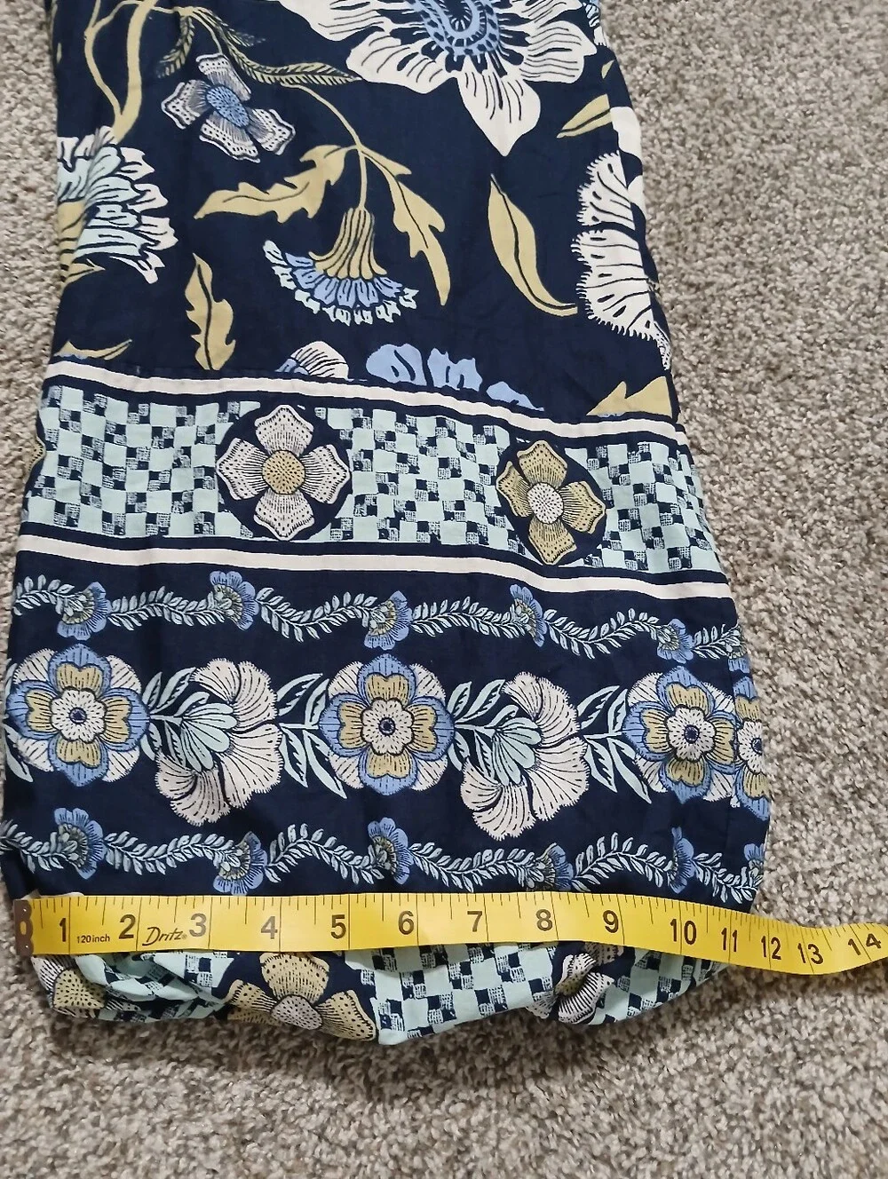 Free People Navy Floral Wide-Leg‎ Smocked Jumpsuit